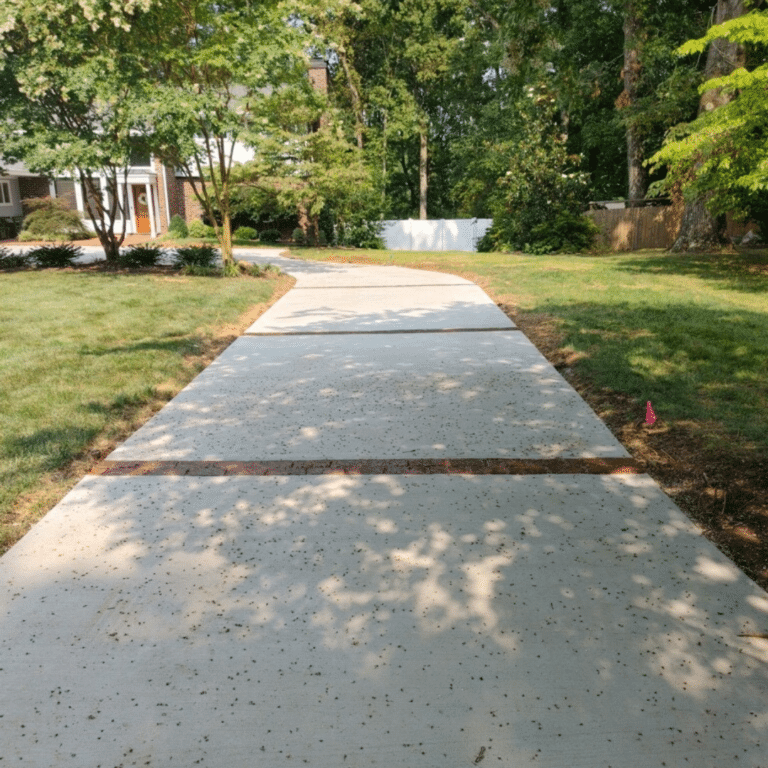 Concrete Driveway with stamped inlay