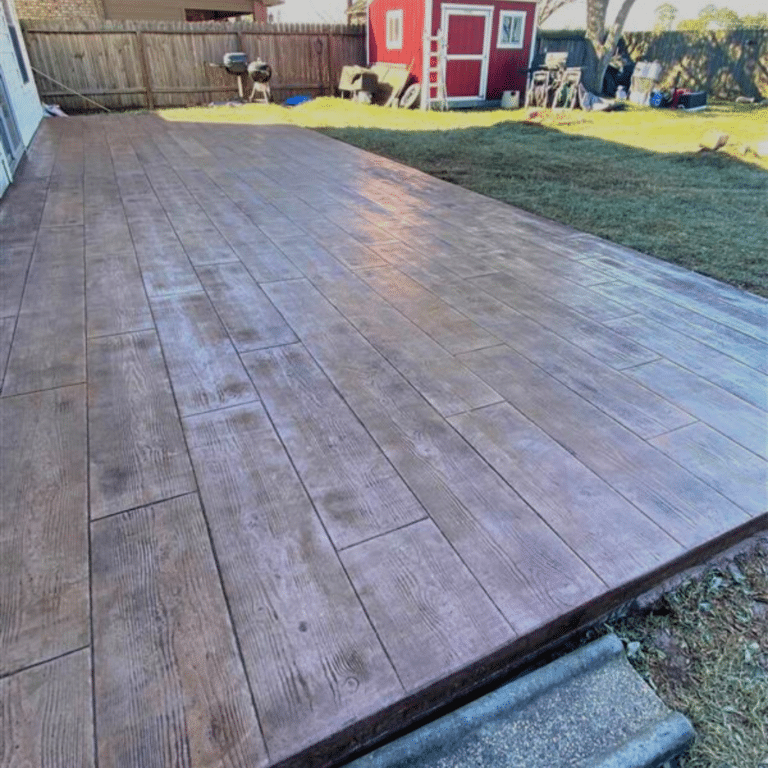 Wood Stamped Concrete patio
