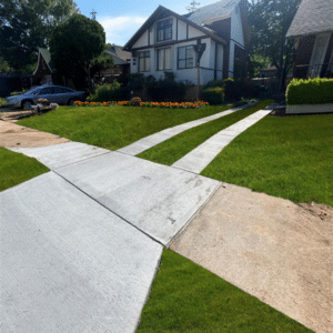 Concrete ribbon driveway